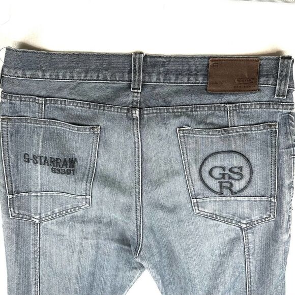 G-Star Raw Denim Jeans (GS3301) Y2K Embroidered Pockets Mens 34 x 33 Read - Picture 10 of 12